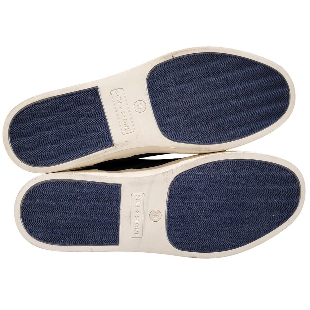 Sun + Stone Men Kiva Low Top Lace Up Sneakers Size US 10M Navy Blue Canvas - Picture 4 of 4